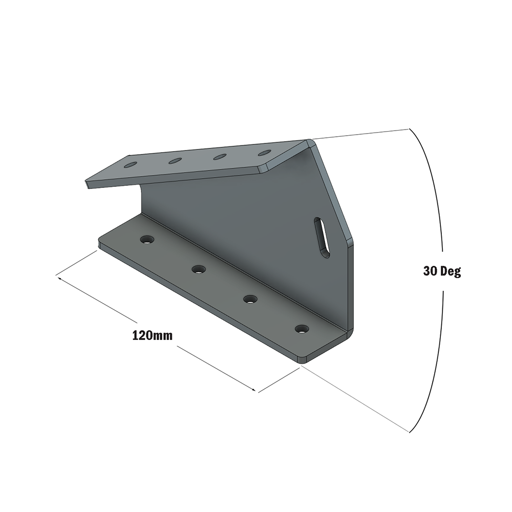 43-430-0 ALUMINUM PROFILE STAIR PART<br>30 DEGREE CONNECTION 45MM X 180MM STAIR STRINGER